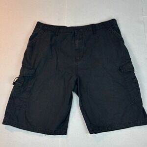 Men's Black Airwalk Black Y2K 100% Cotton Cargo Shorts Size 38 Skater Streetwear